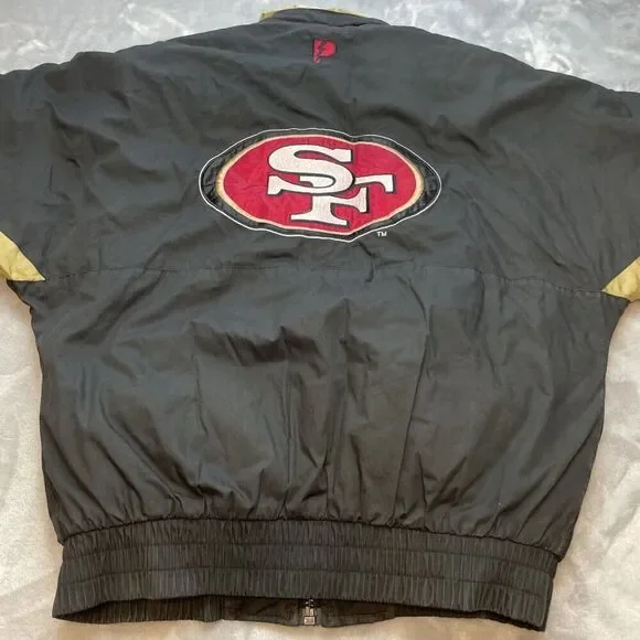 Vintage San Francisco 49ers Reversible Jacket Mens S Big Logo NFL Pro Player 90s - Picture 3 of 16